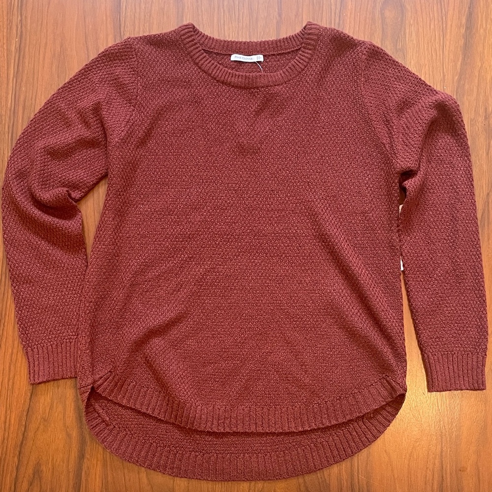 Pink Clover Maroon Crew Neck Sweater